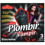 Plombir Vampir Schwarze Eiscreme in schwarzer Waffel mit Kirschfüllung 3 x 150ml