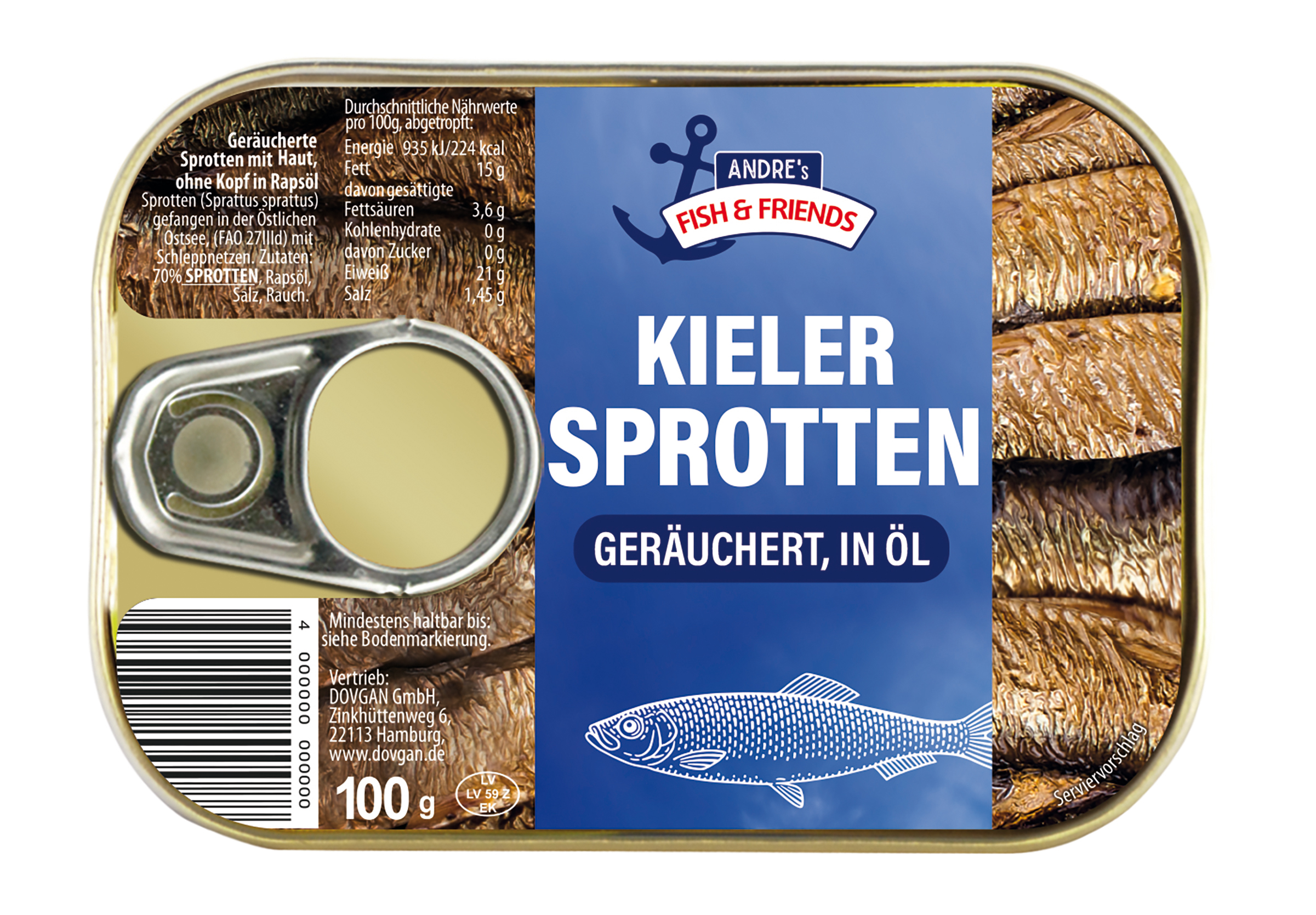 Andre&amp;#39;s Fish &amp; Friends Kieler Sprotten in Öl 100 g